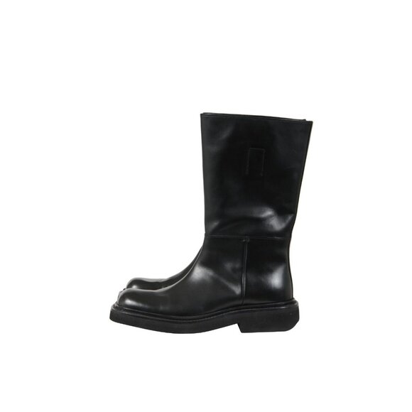 Prada Mens Chunky Square Toe Boots US 7.5 UK6.5 Black Leather Runway Ankle High - Picture 4 of 13